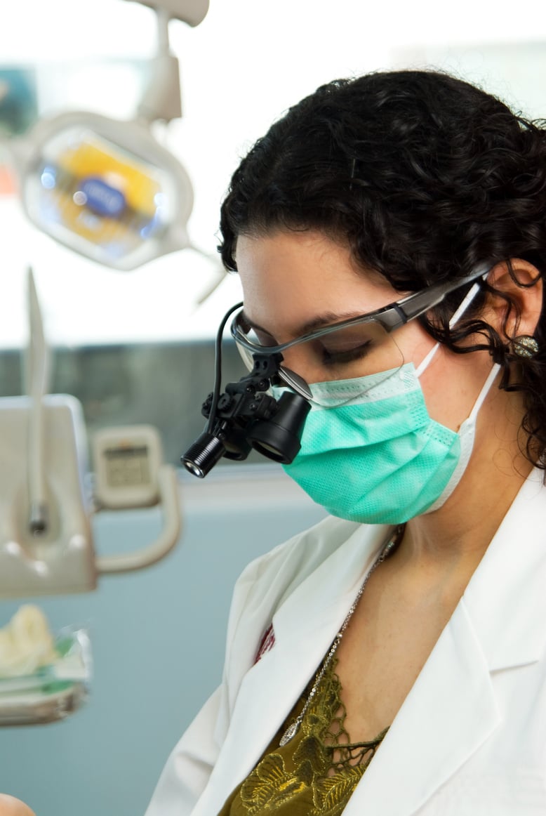 Closeup of dental hygienist